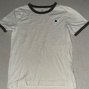 Kids Size Medium Converse White Tee with Black Trim